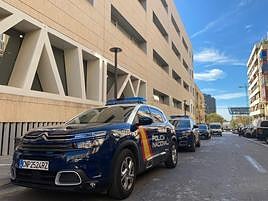 Coches patrulla de la Policía Nacional en Alicante.