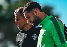 Beccacece y Tete Morente, durante un entrenamiento