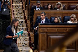 La portavoz de Junts per Catalunya, Miriam Nogeras, tras su intervención en el Congreso.