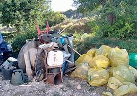 Basura recogida por los voluntarios.