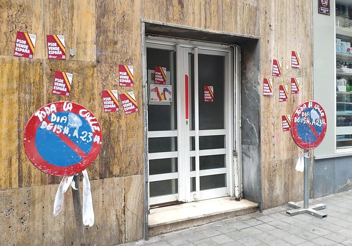 Nuevo ataque a la sede del PSOE de Alicante.
