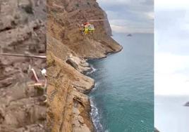 Rescate en los acantilados de la Serra Gelada de Benidorm.