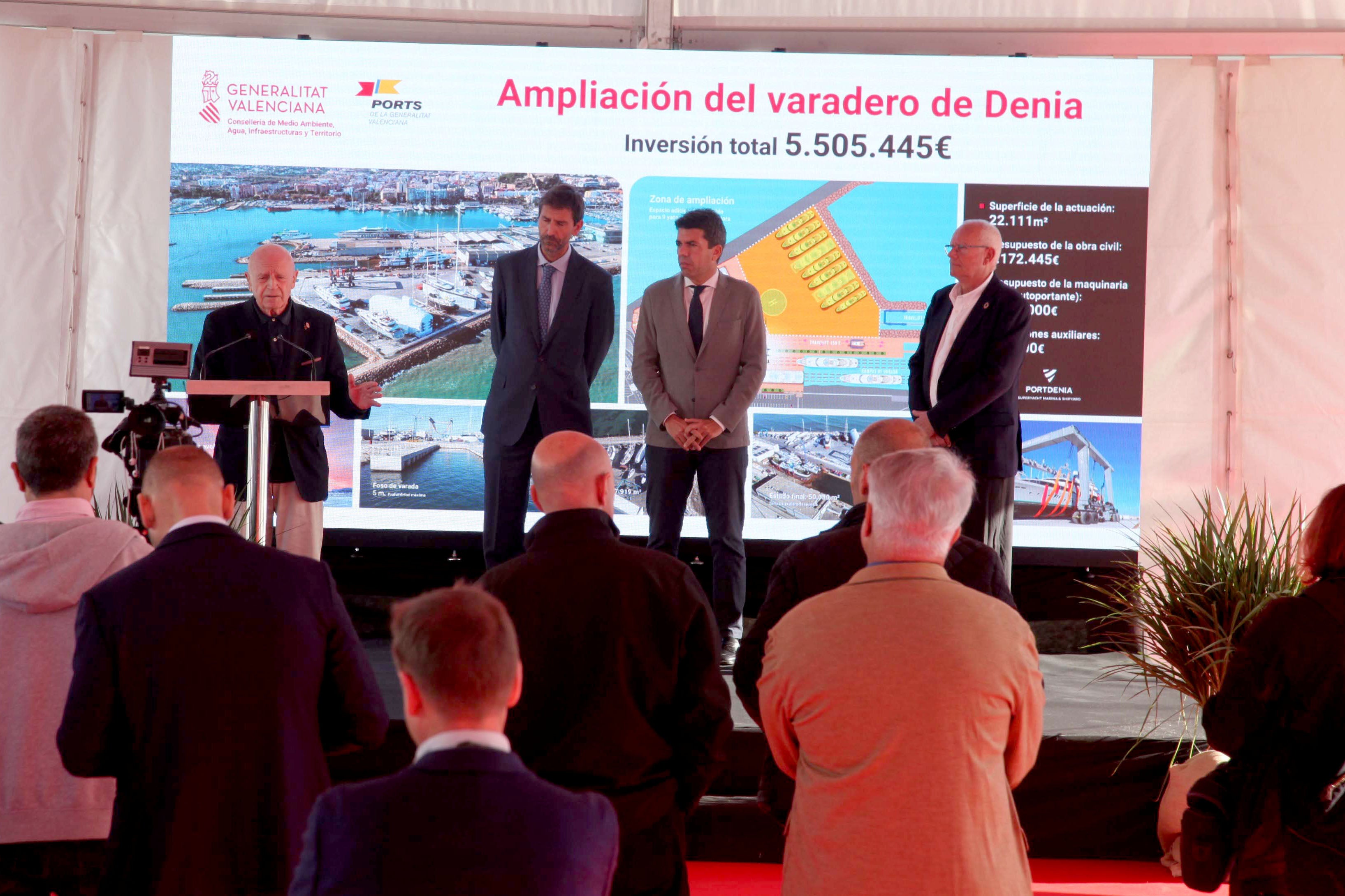 Mazón inaugura la ampliación del varadero de Portdenia Superyacht Shipyard &amp; Marina