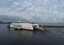 El fast ferry 'Margarita Salas', botado en los astilleros gijoneses.