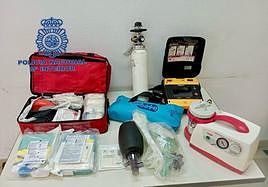Material sanitario que robó el jóven de la ambulancia.