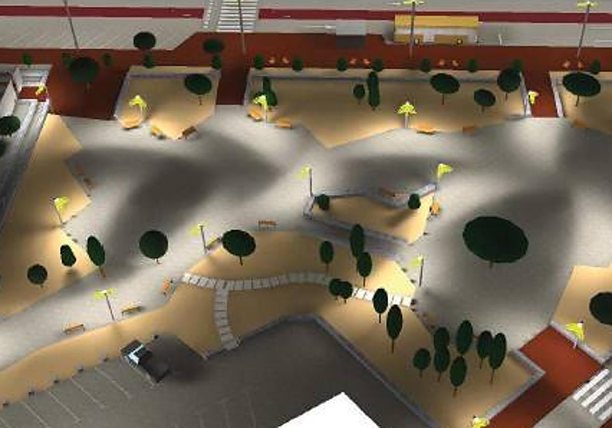 Zona ajardinada plaza de San Blas.