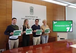 El equipo de Gobierno de San Vicente durante la presentaciñon del Prespuesto General 2024.