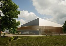 Recreación del exterior del pabellón deportivo Tómbola Arena.