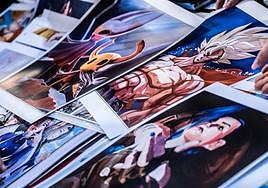 Cromos con personajes del anime japonés.