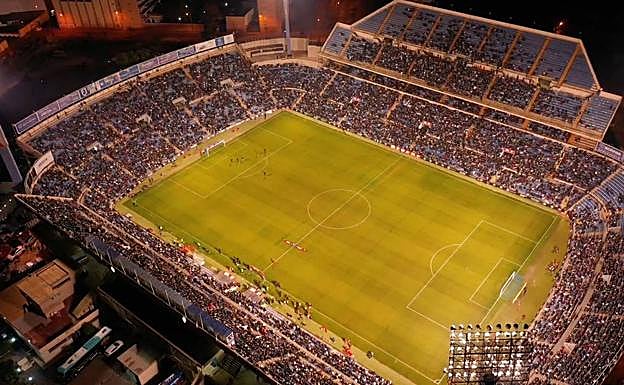 El estadio José Rico Pérez de Alicante a vista de pájaro.