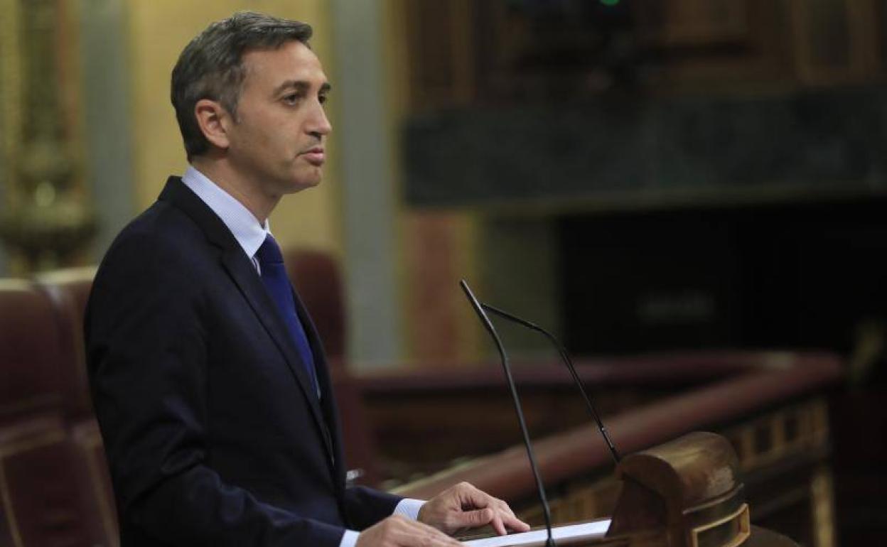 César Sánchez, durante una intervención en el Congreso de los Diputados. 