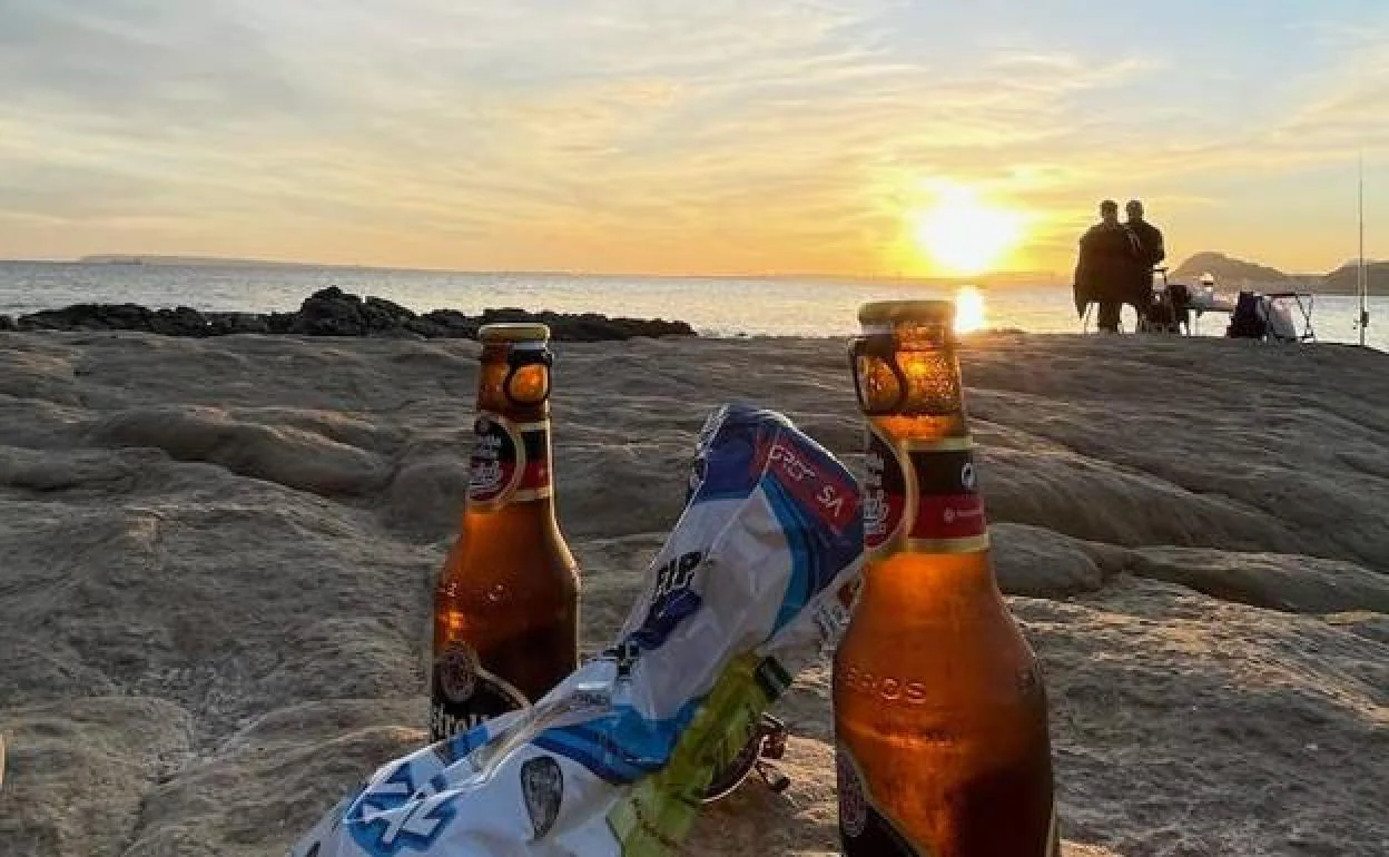 Atardecer desde la Calita en el Cabo de las Huertas.