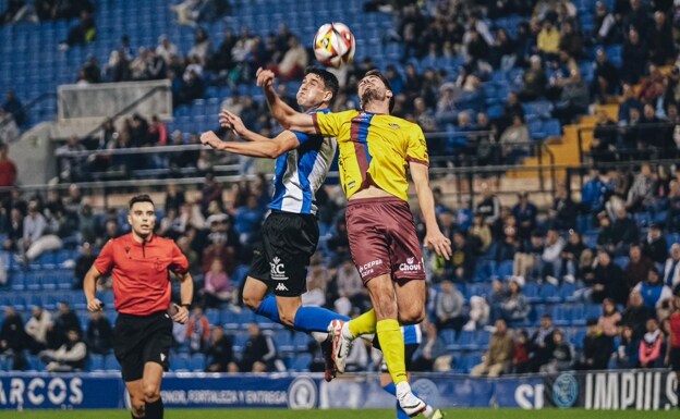 Imagen principal - El Hércules deja escapar los primeros puntos del Rico Pérez y no aprovecha el tropiezo del Lleida (1-1)