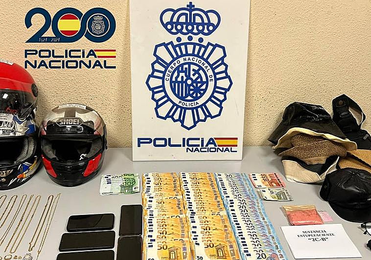 Objetos robados e intervenidos por la Policía Nacional.