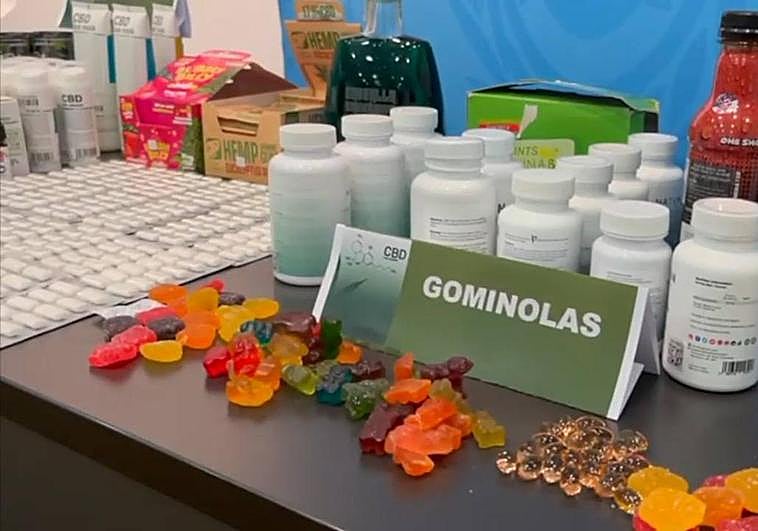 Gominolas con cannabis decomisadas por la Policía Local de Elche.