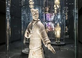 Los Guerreros de Xi'an durante su estancia en el Marq.