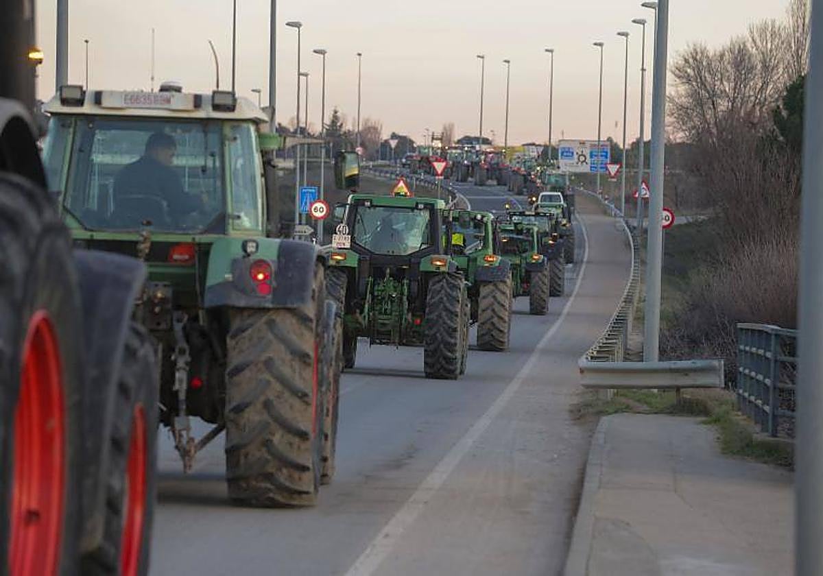 Tractorada en Salamanca en las últimas protestas producidas.