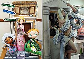 Ninots de Superarte y J de Juanes.