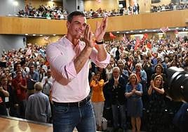El presidente del Gobierno, Pedro Sánchez, en el mitín en el Paraninfo de la UA, anterior visita a la provincia.