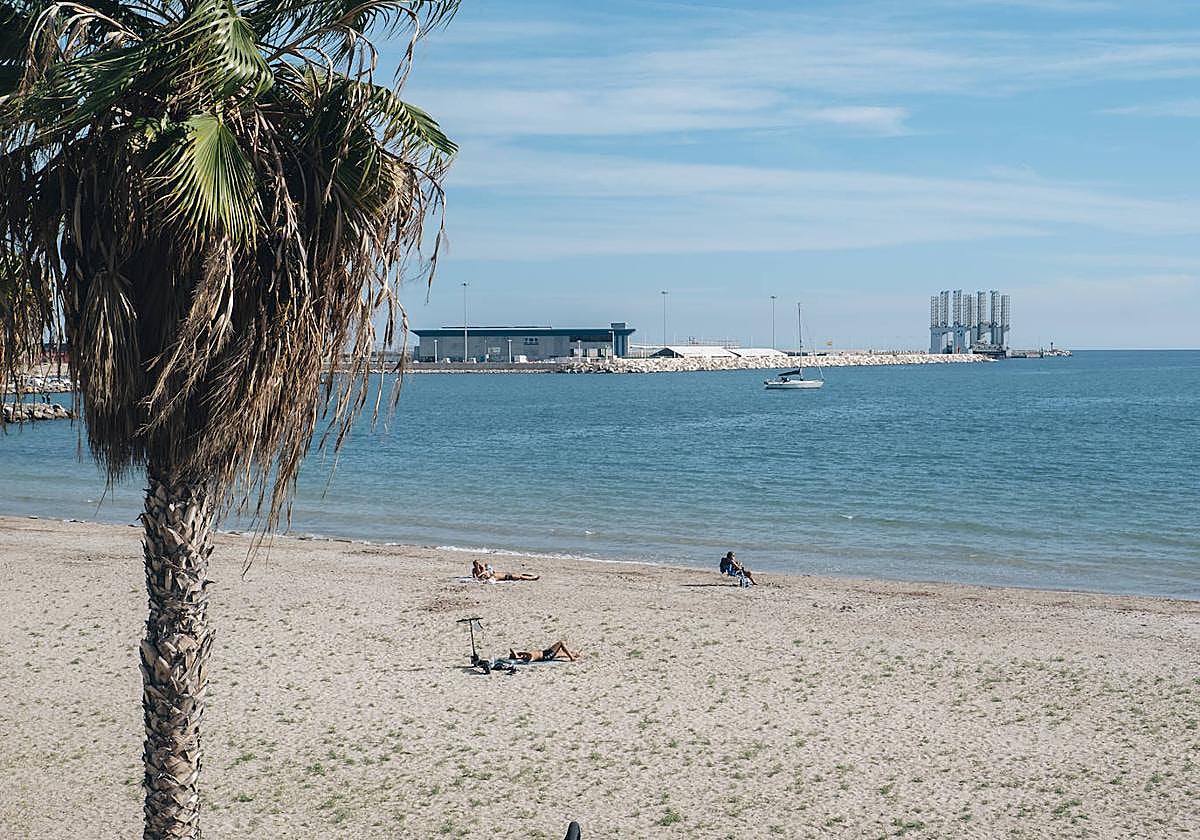 Playa de san Gabriel durante el invierno 2023.