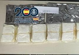 Droga decomisada al sospechoso.