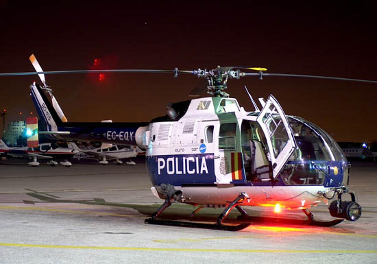 El EC-135, uno de los helicópteros de la Policía.