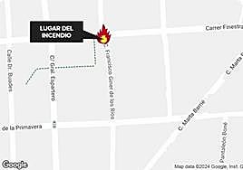Lugar del incendio.