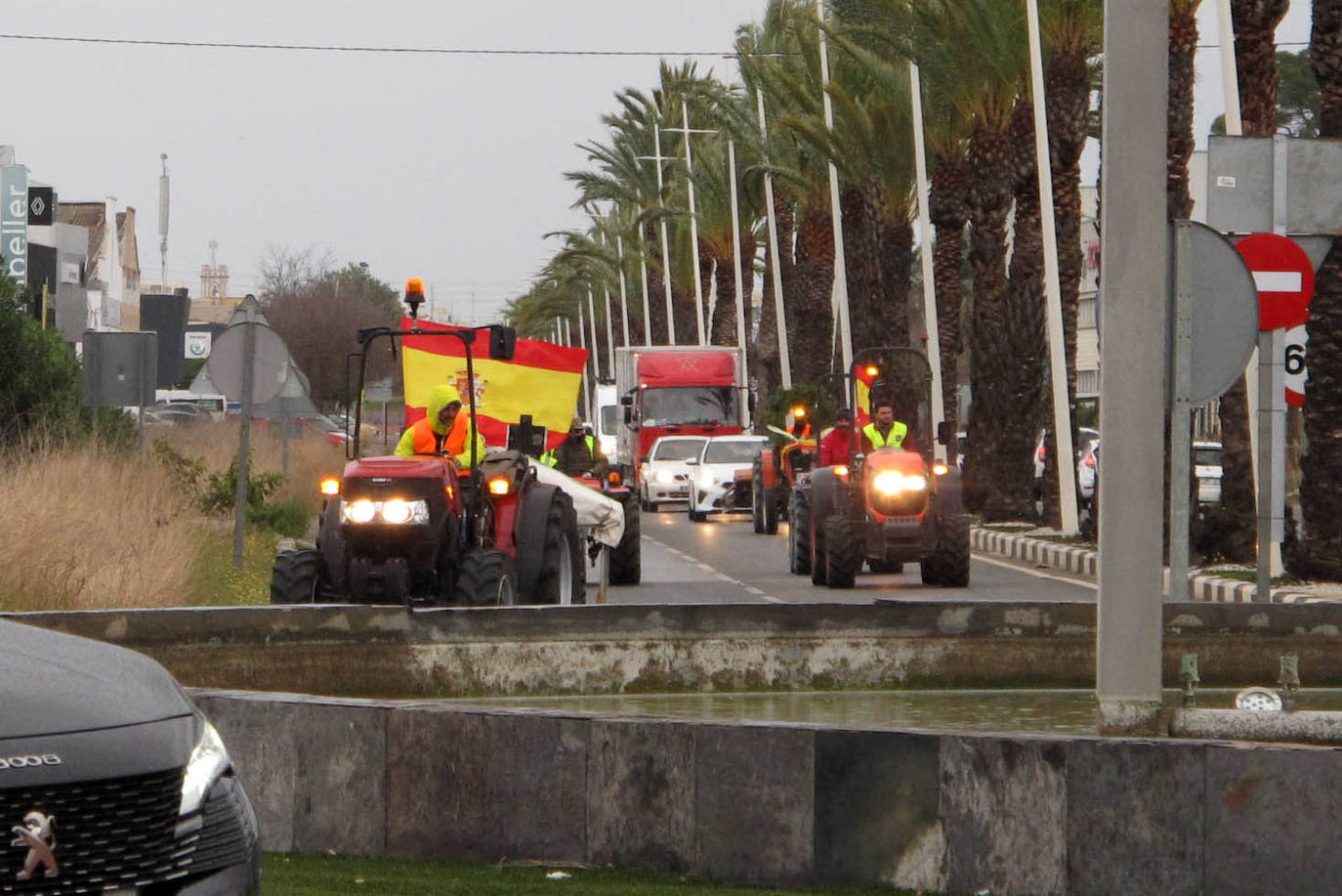 Tractorada de protesta en Dénia