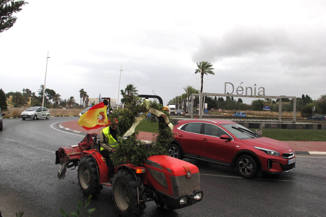 Tractorada de protesta en Dénia