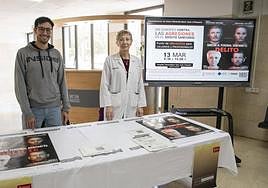 Mesa informativa instalada este miércoles en el Hospital Universitari de Sant Joan.