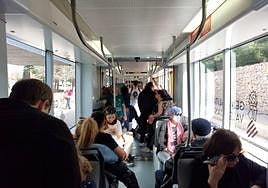 Tram de Alicante con destino Luceros.