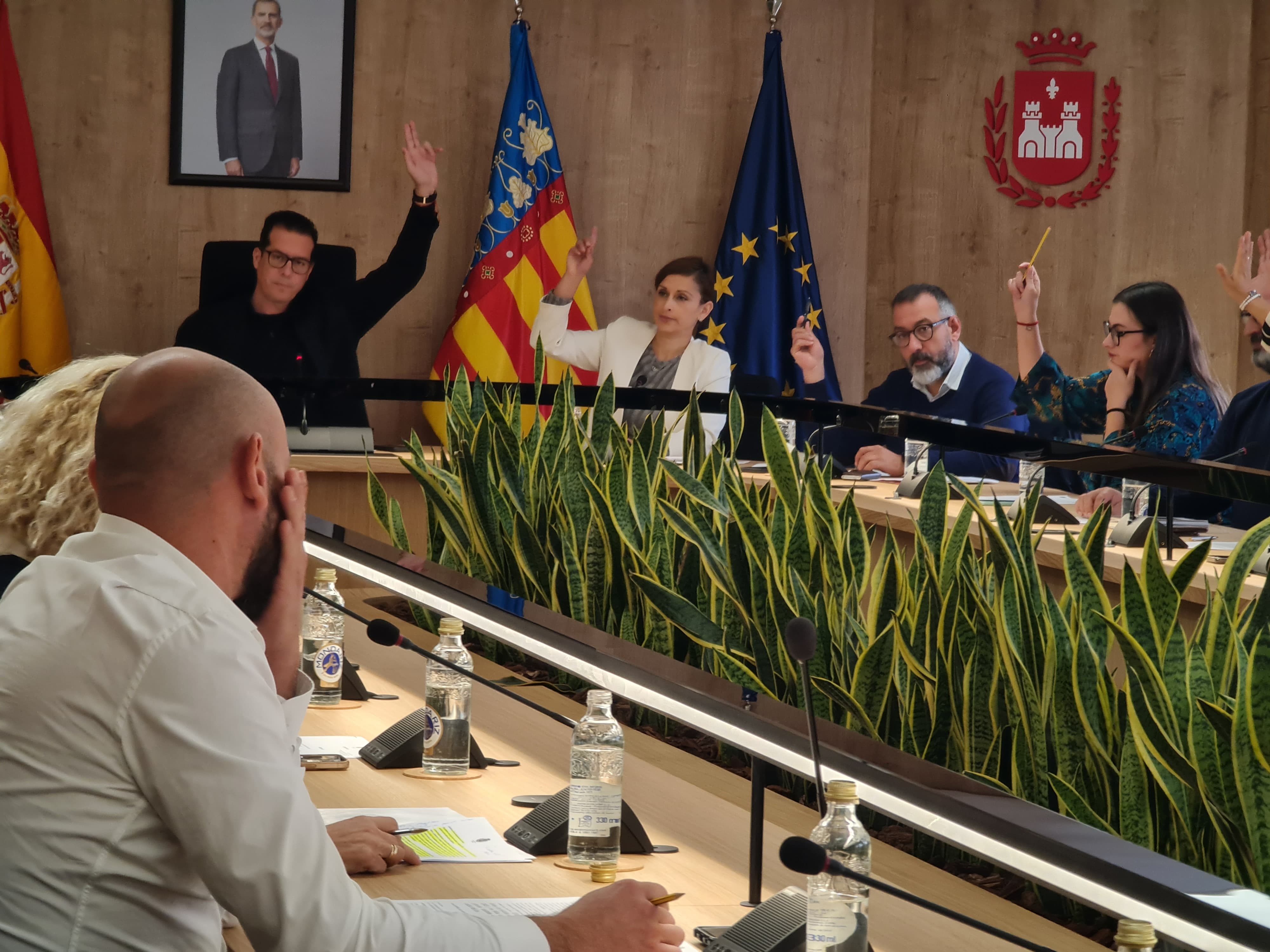 Votación en el pleno de Elda.