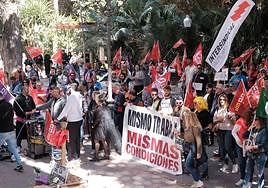 Protesta en Alicante celebrada este miércoles por el conflicto de las ITV.
