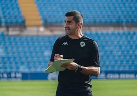 Rubén Torrecilla, durante un entrenamiento en el Rico Pérez.