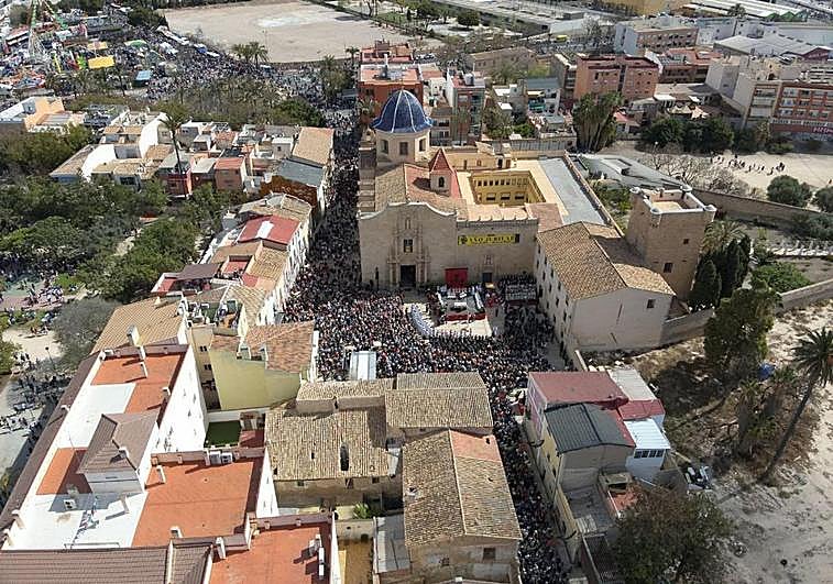 Vista de pájaro de la Romería de Santa Faz.