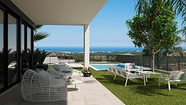 Vista por render de la promoción Polop Hills.