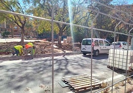Obras en la plaza de San Blas.