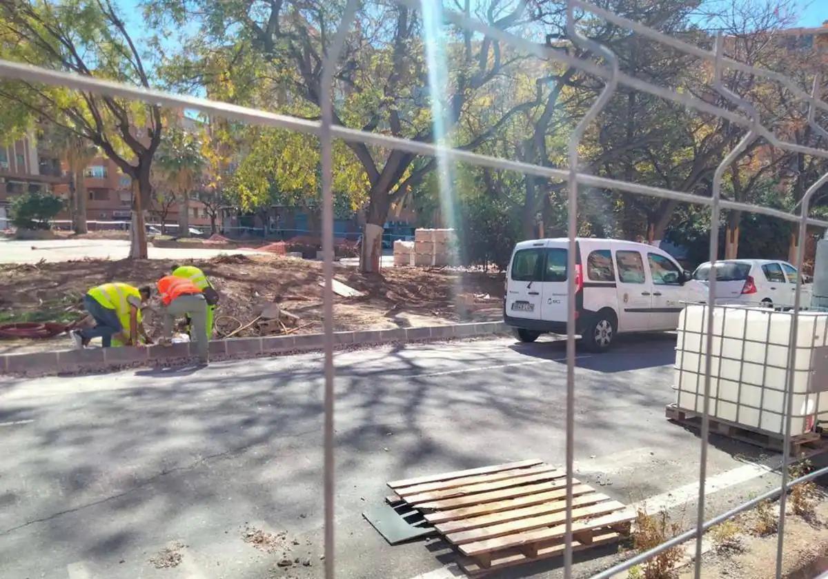 Obras en la plaza de San Blas.