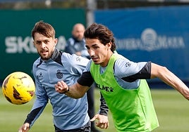Pere Milla, durante un entrenamiento reciente del Espanyol.