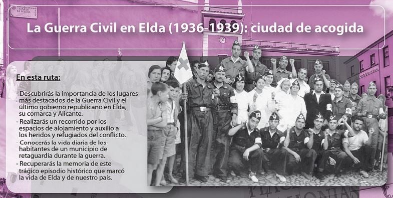 Parte del folleto con la ruta histórico-turística de la II República en Elda, que Vox pide también eliminar.