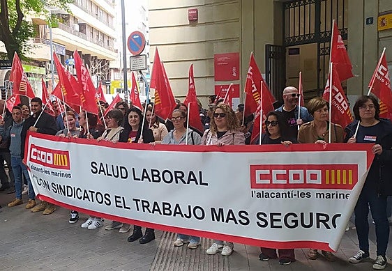 Concentración sindical en Alicante.