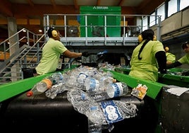 Planta de reciclaje de plásticos.