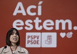 La secretaria general del PSPV, Diana Morant, este sábado en el comité nacional.