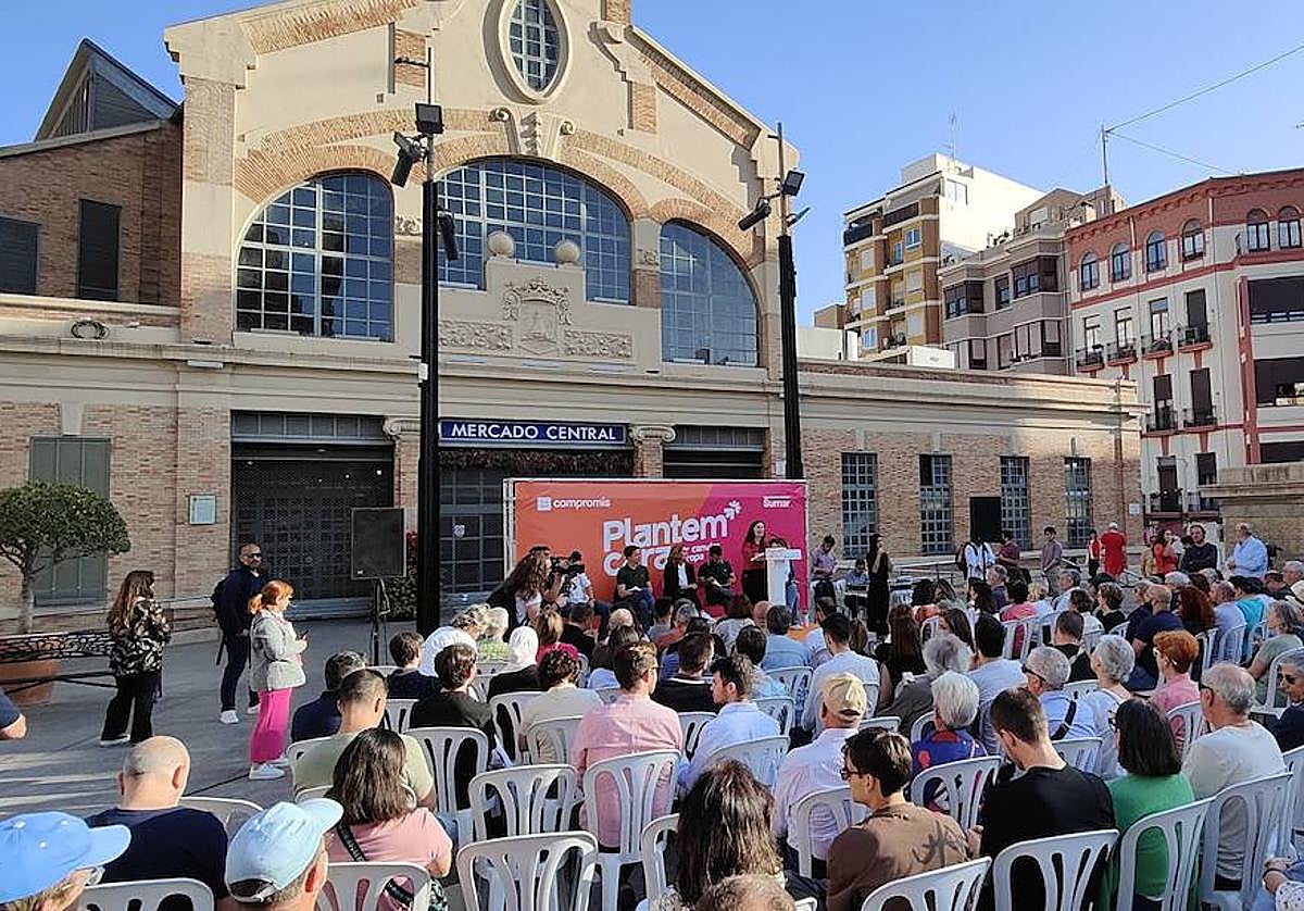 Imagen del mitin de Sumar en Alicante.