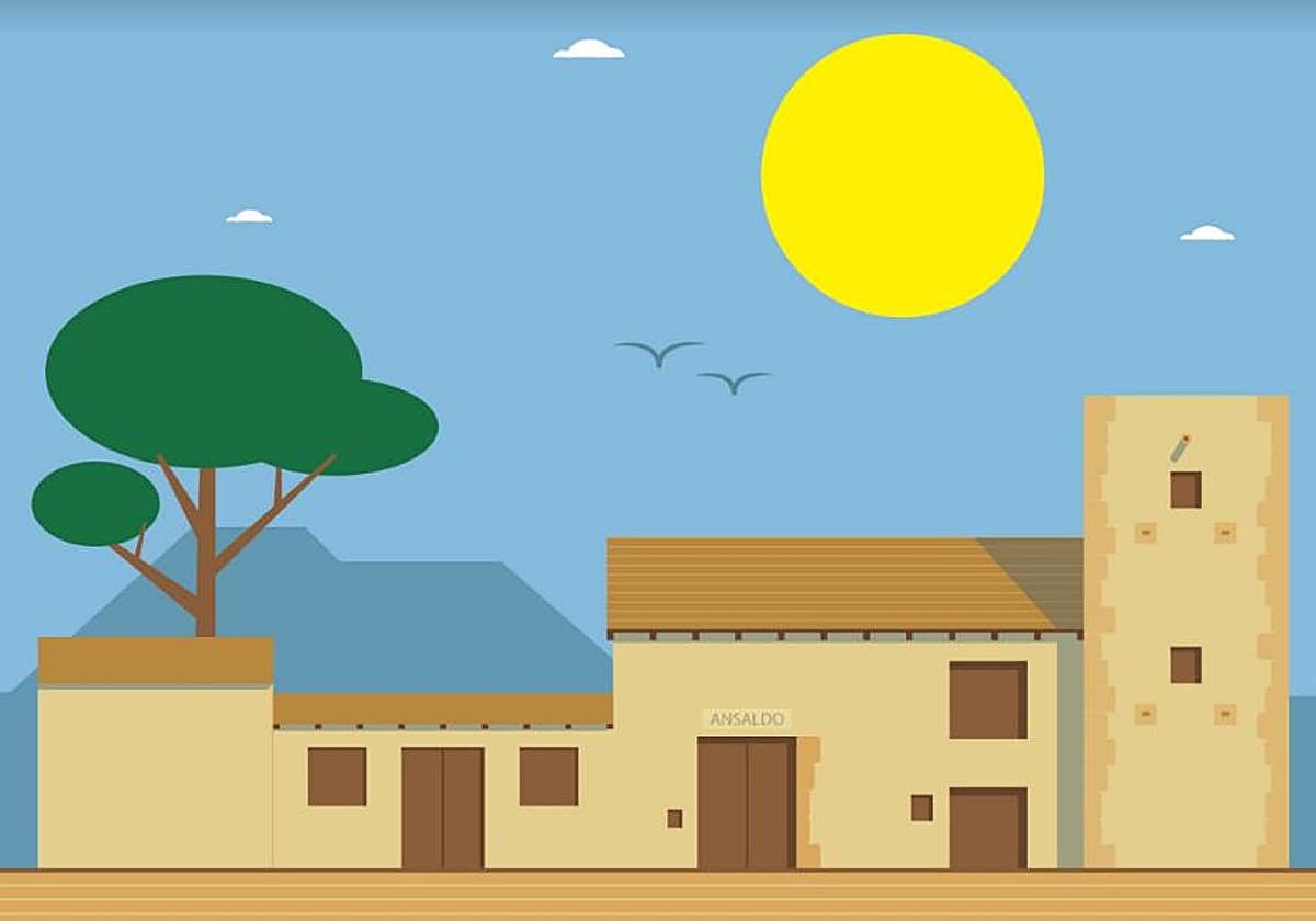 Torre Ansaldo en la exposición 'Patrimonio ilustrado'.