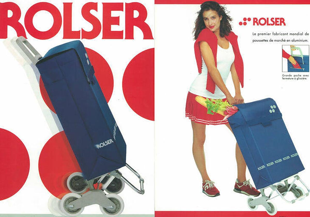 Anuncio antiguo del carrito de la compra de Rolser.