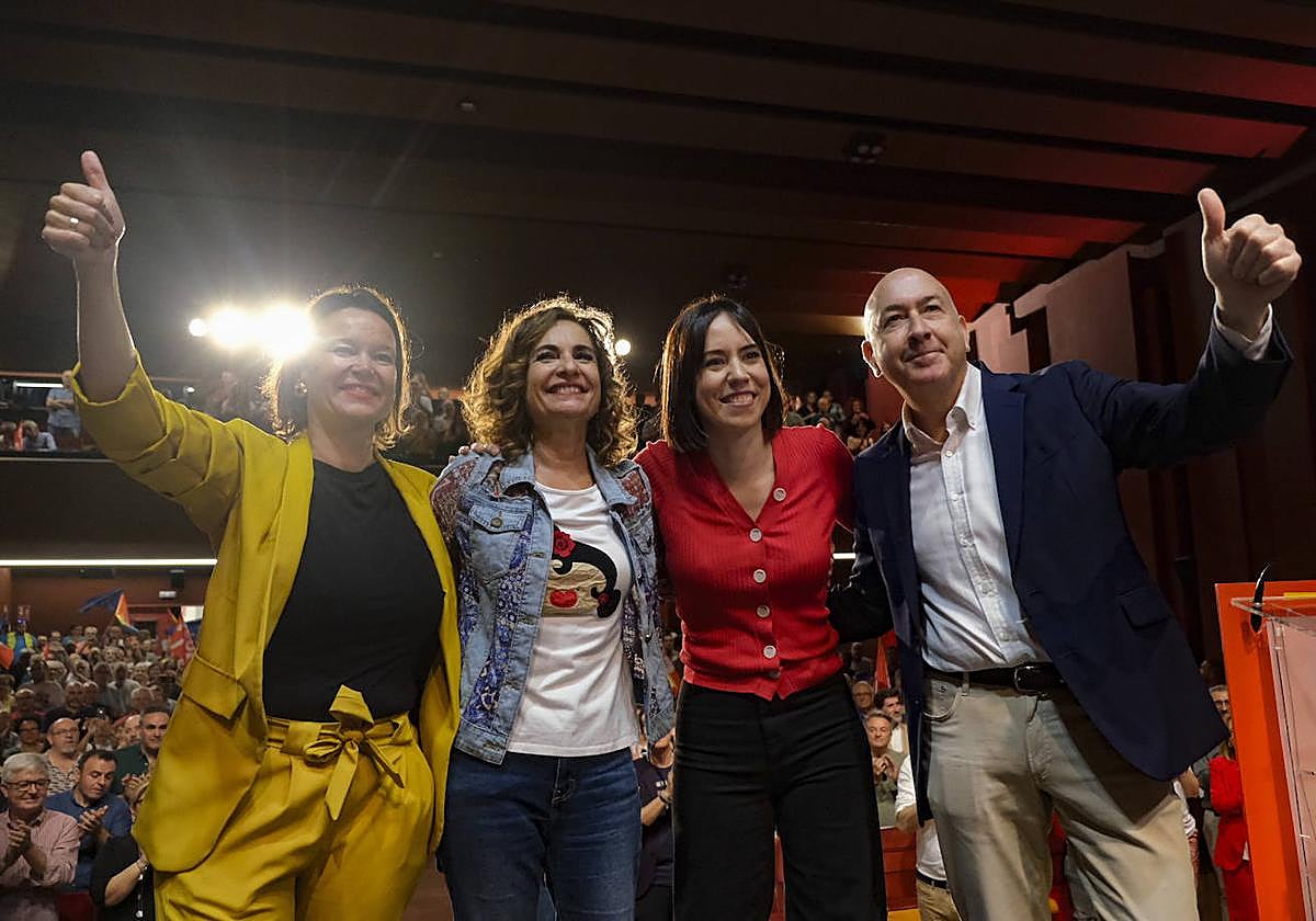 Pajín, Montero, Morant y Soler en el acto del PSOE en Alicante.