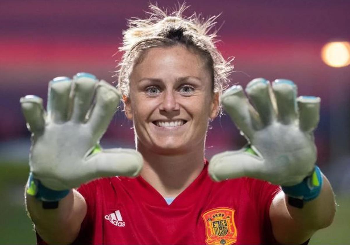 Sandra Paños, en una convocatoria de la Selección Española.