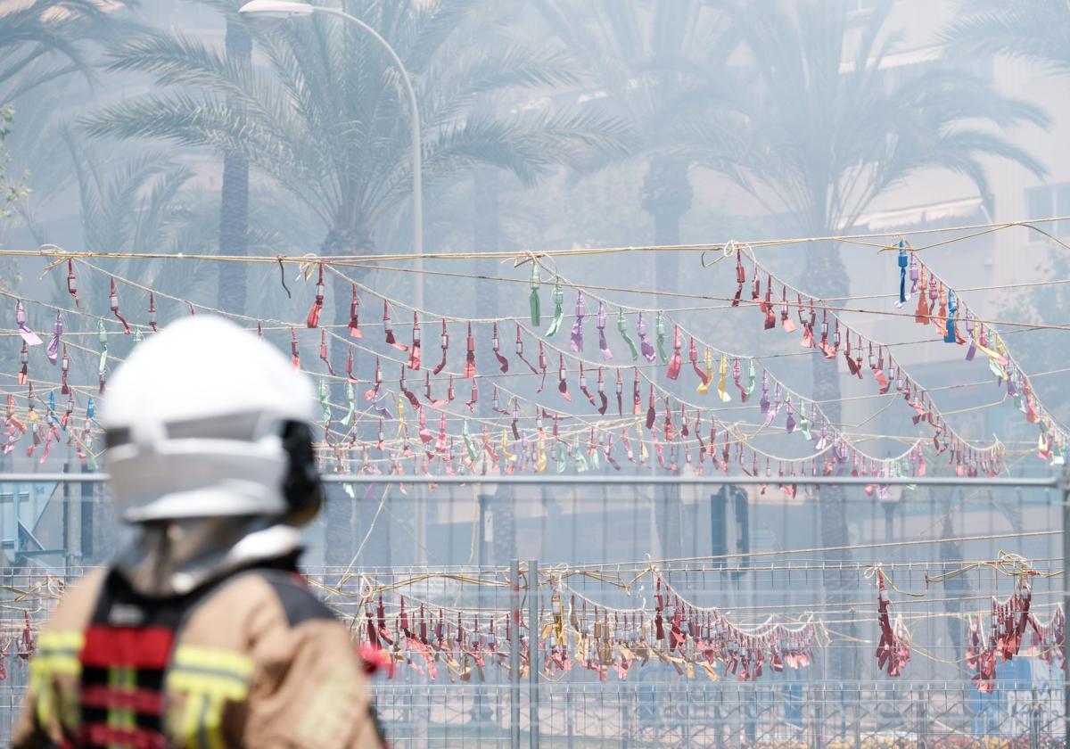 Mascletà en Luceros en las Hogueras 2023.