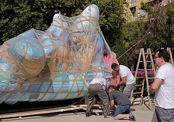 Montaje de las Hogueras este año en Alicante.
